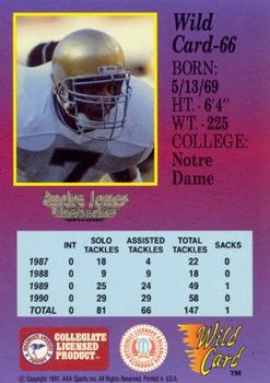 1991 Wild Card Draft - 5 Stripe #66 Andre Jones Back