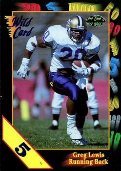 1991 Wild Card Draft - 5 Stripe #68 Greg Lewis Front