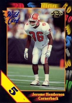 1991 Wild Card Draft - 5 Stripe #71 Jerome Henderson Front