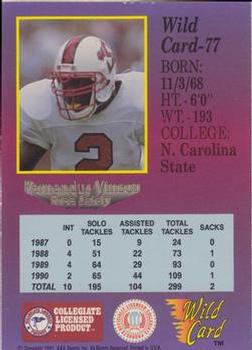 1991 Wild Card Draft - 5 Stripe #77 Fernandus Vinson Back