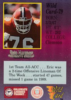 1991 Wild Card Draft - 5 Stripe #79 Eric Harmon Back