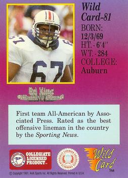 1991 Wild Card Draft - 5 Stripe #81 Ed King Back