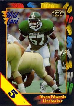 1991 Wild Card Draft - 5 Stripe #100 Dixon Edwards Front