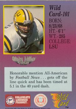 1991 Wild Card Draft - 5 Stripe #101 Blake Miller Back