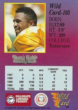1991 Wild Card Draft - 5 Stripe #103 Chuck Webb Back