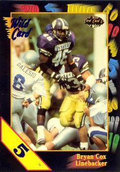 1991 Wild Card Draft - 5 Stripe #115 Bryan Cox Front