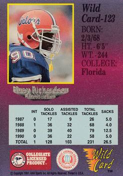 1991 Wild Card Draft - 5 Stripe #123 Huey Richardson Back