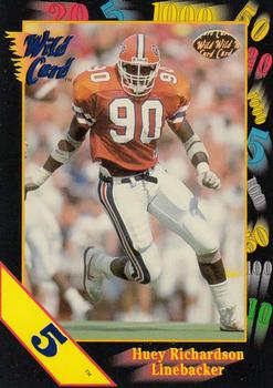 1991 Wild Card Draft - 5 Stripe #123 Huey Richardson Front