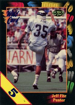 1991 Wild Card Draft - 5 Stripe #127 Jeff Fite Front