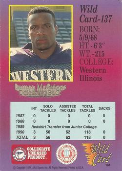 1991 Wild Card Draft - 5 Stripe #137 Lamar McGriggs Back