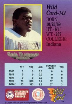 1991 Wild Card Draft - 5 Stripe #142 Ernie Thompson Back