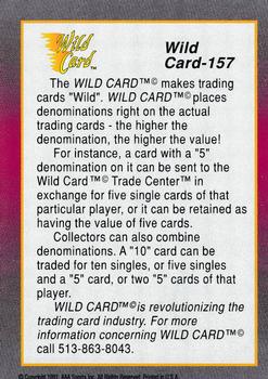 1991 Wild Card Draft - 5 Stripe #157 Checklist 1: 1-40 Back