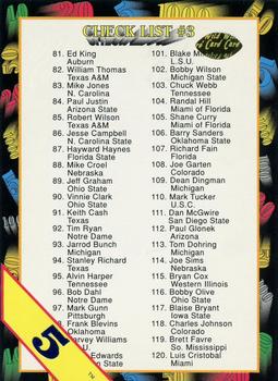 1991 Wild Card Draft - 5 Stripe #159 Checklist 3: 81-120 Front