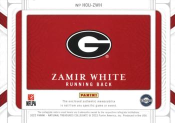 2022 Panini National Treasures Collegiate - Rookie Silhouettes Gold #HOU-ZWH Zamir White Back