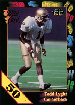 1991 Wild Card Draft - 50 Stripe #1 Todd Lyght Front