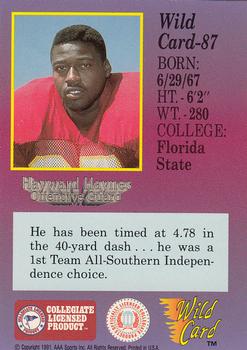 1991 Wild Card Draft - 50 Stripe #87 Hayward Haynes Back