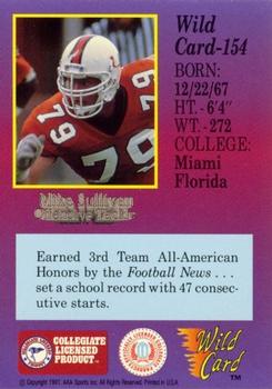 1991 Wild Card Draft - 50 Stripe #154 Mike Sullivan Back