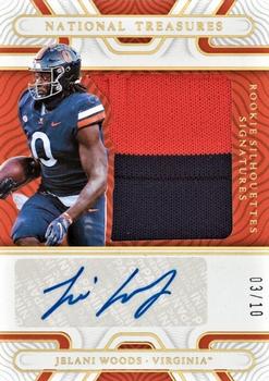 2022 Panini National Treasures Collegiate - Rookie Silhouettes Signatures Gold #RSS-JWO Jelani Woods Front