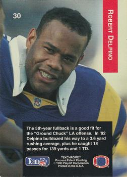 1993 Playoff #30 Robert Delpino Back