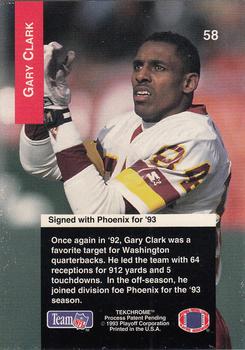 1993 Playoff #58 Gary Clark Back