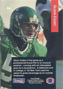 1993 Playoff #64 Glenn Cadrez Back