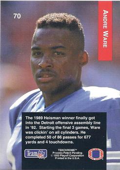 1993 Playoff #70 Andre Ware Back
