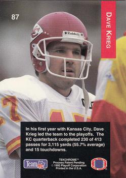 1993 Playoff #87 Dave Krieg Back