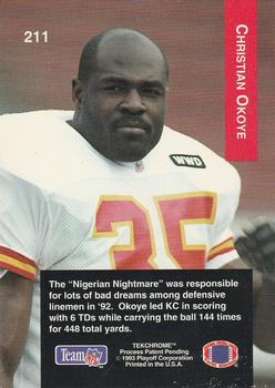 1993 Playoff #211 Christian Okoye Back