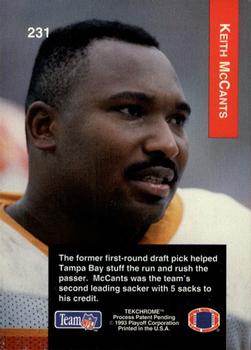 1993 Playoff #231 Keith McCants Back