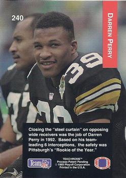 1993 Playoff #240 Darren Perry Back