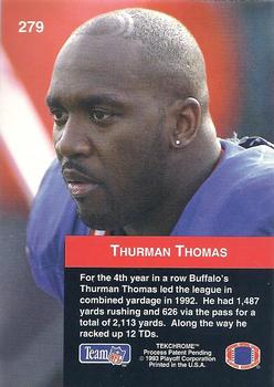 1993 Playoff #279 Thurman Thomas Back