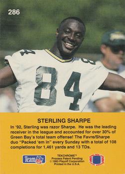 1993 Playoff #286 Sterling Sharpe Back