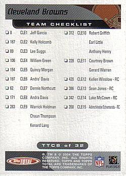 2004 Topps Total - Team Checklists #TTC8 Jeff Garcia Back
