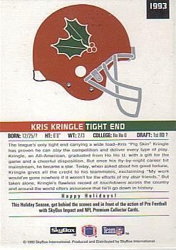 1993 NFL Properties Christmas #1993 Kris Kringle Back