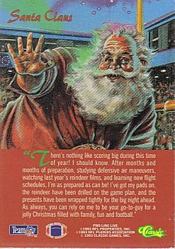 1993 NFL Properties Christmas #NNO Santa Claus Back