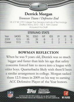 2010 Bowman Sterling #4 Derrick Morgan  Back