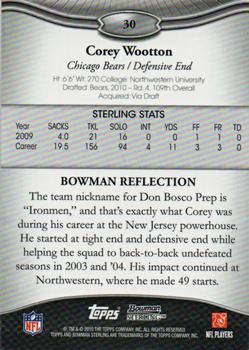 2010 Bowman Sterling #30 Corey Wootton  Back