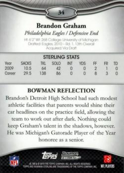 2010 Bowman Sterling #34 Brandon Graham  Back