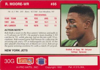 1992 Action Packed - 24-Kt. Gold #30G Rob Moore Back