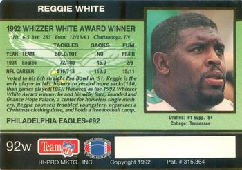 1992 Action Packed NFLPA Mackey Awards Banquet #92W Reggie White Back