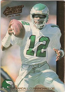 1992 Action Packed Rookie/Update - 24K Gold #27G Randall Cunningham Front