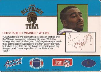 1992 Action Packed All-Madden #9 Cris Carter Back