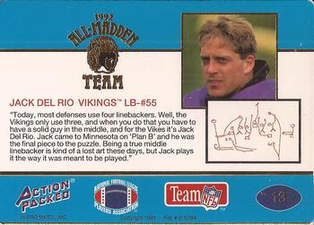 1992 Action Packed All-Madden #13 Jack Del Rio Back
