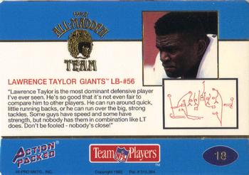 1992 Action Packed All-Madden #18 Lawrence Taylor Back