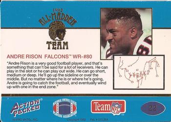 1992 Action Packed All-Madden #22 Andre Rison Back