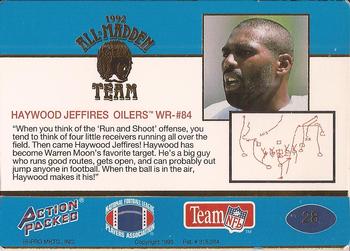 1992 Action Packed All-Madden #28 Haywood Jeffires Back