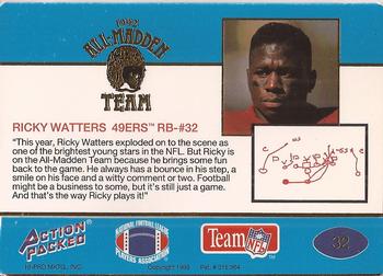 1992 Action Packed All-Madden #32 Ricky Watters Back