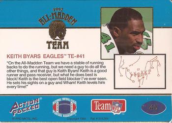 1992 Action Packed All-Madden #45 Keith Byars Back