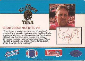 1992 Action Packed All-Madden #47 Brent Jones Back