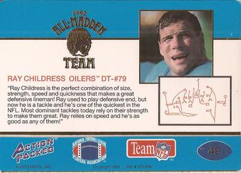 1992 Action Packed All-Madden #49 Ray Childress Back